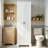 Floor Storage Cabinet Accent Bathroom Cabinet With Adjustable Shelf-1444054443