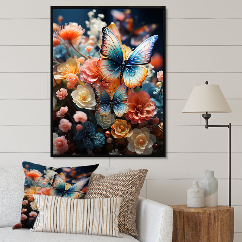 Floki Meadow I - reproduction sur toile, H 44 po x l 34 po x P 1,5 po, Cadre flottant noir