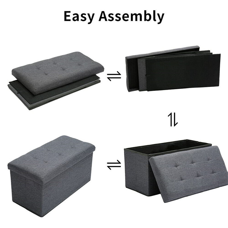 Nedd 110cm Wide Solid Colour Ottoman with Storage, Beige