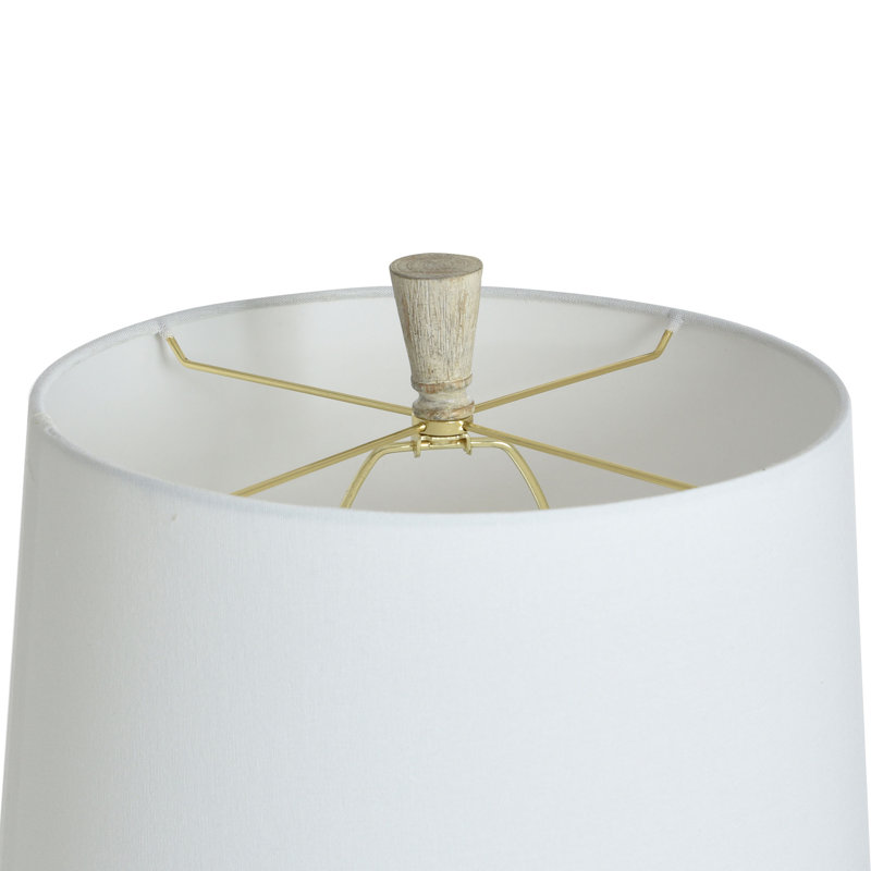 Lampe de table en résine Hulda, Gris patiné