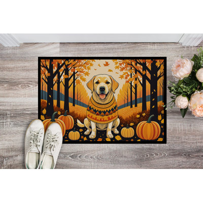 Yellow Labrador Retriever Fall Indoor or Outdoor Mat