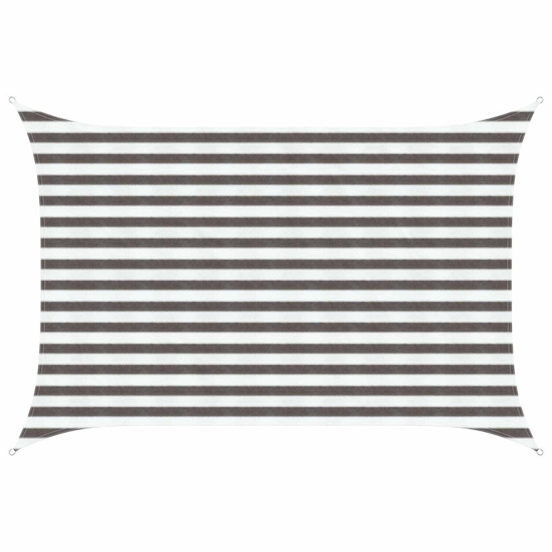 Vidaxl Sunshade Sail Canopy Screen Balcony Awning Canopy HDPE Rectangular, 2m W x 3.5m L, Grey/White