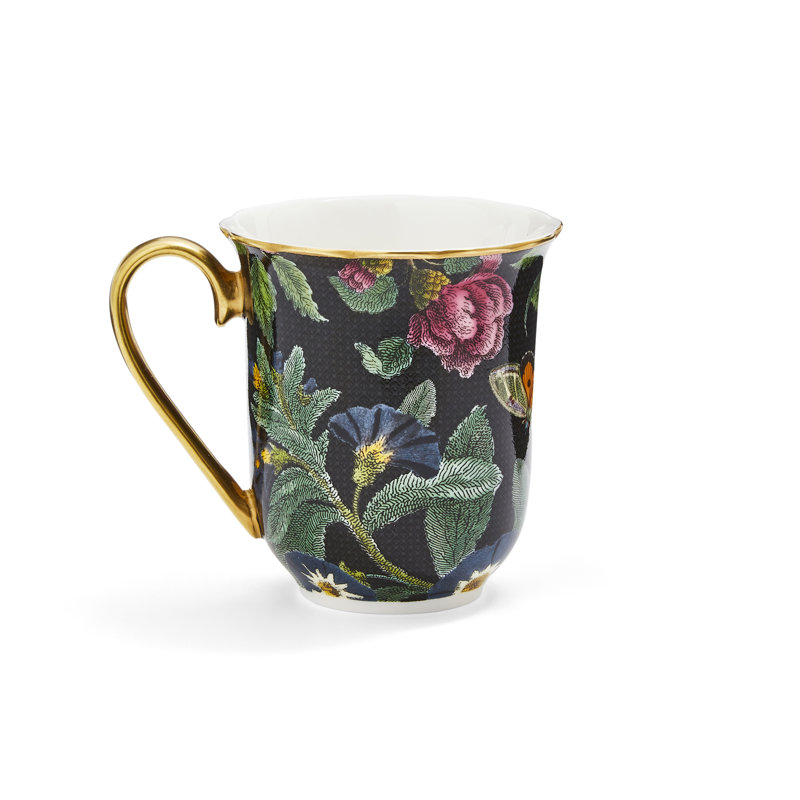 Spode, Creatures Of Curiosity - Black Floral Mug