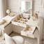 Coiffeuse 3 en 1 avec miroir rabattable et finitions décoratives-531451396