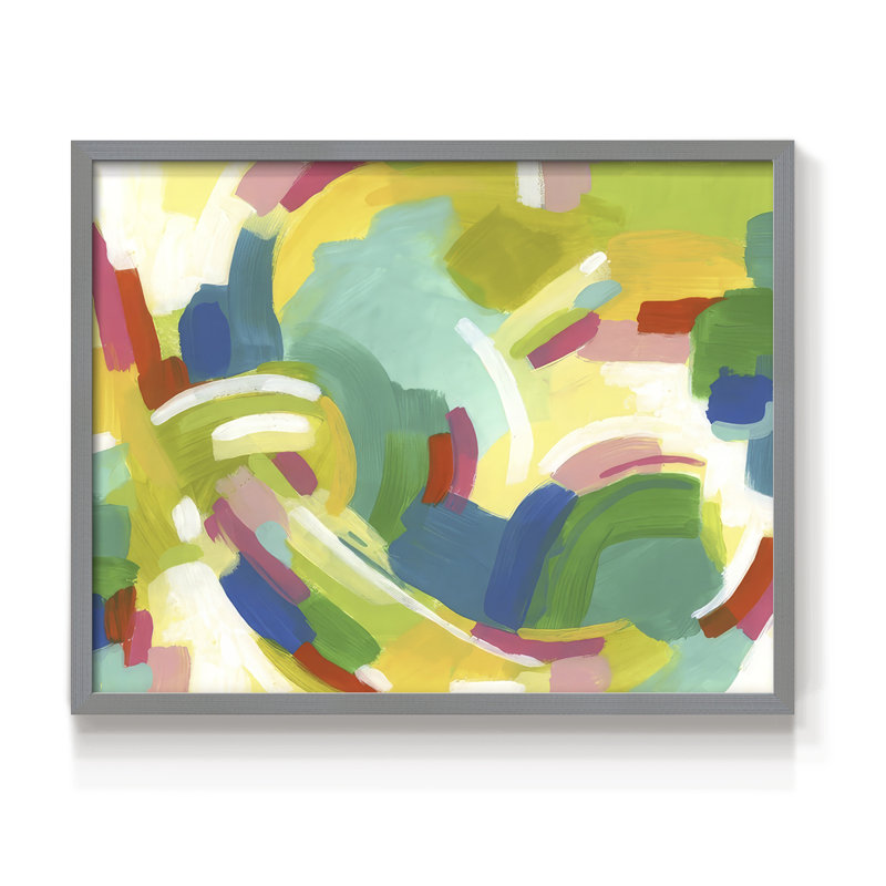 Half Turn I -Framed Print - Restickable, Grey, 16" H x 20" W