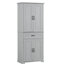 Armoire de rangement grise pour salle de bain - 4 portes, 1 tiroir, poignées en métal faciles à installer, plusieurs compartiments
