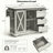 55.5-Inch Farmhouse Kitchen Island with Drop Leaf, Power Outlet, Barn Door, and Rolling Wheels for Flexible Storage and Workspace.-2043804380