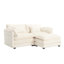 Oversized Double Sofa with Chenille Fabric, Removable Armrests, Side Pockets, and a Cozy Footstool for Ultimate Comfort and Versatility-1654548008