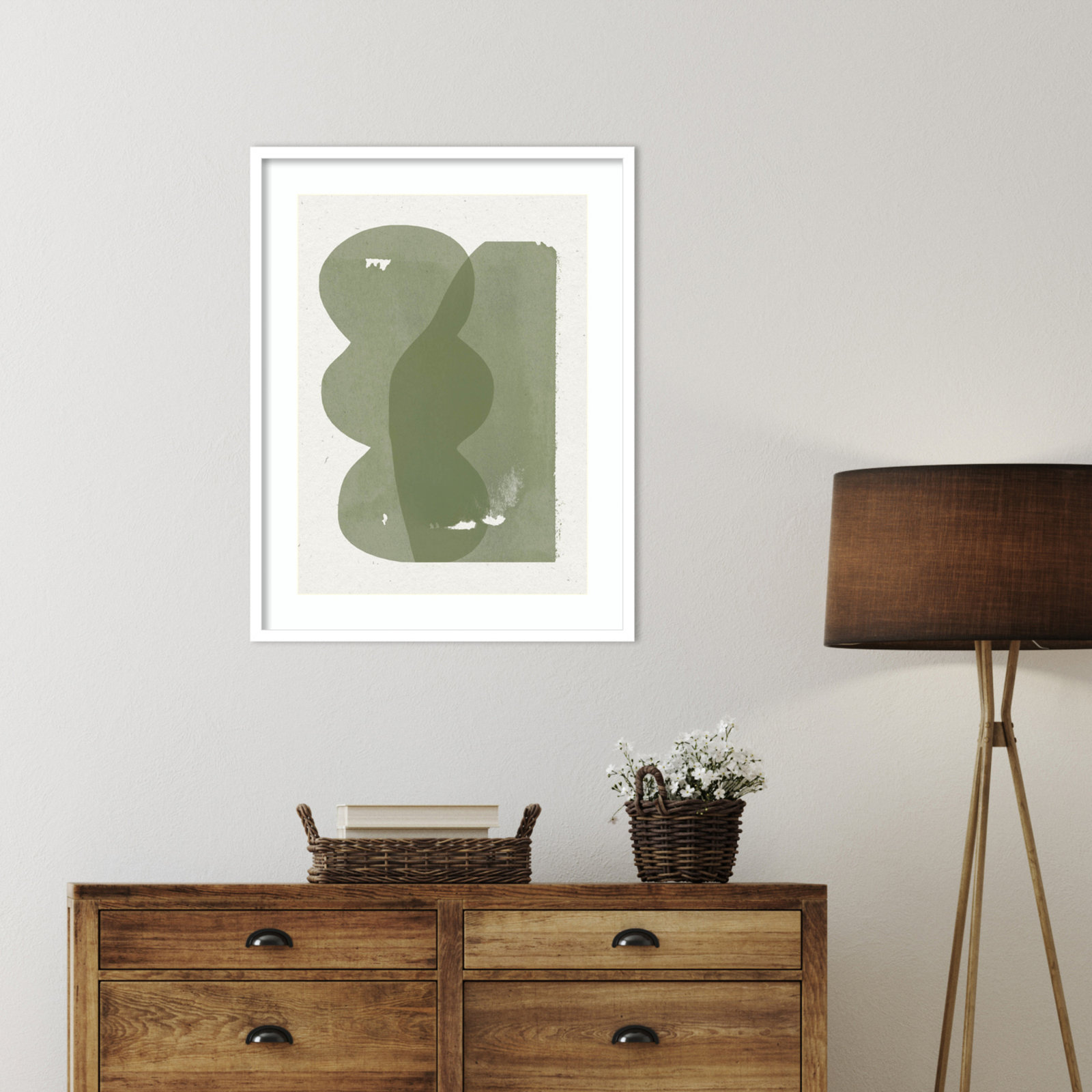 Nirvan "Figurative Composition" Print, White, 33" H x 26" W