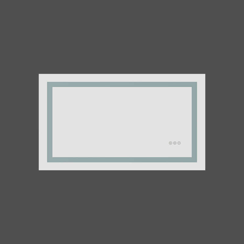Frameless Anti-fog Led Bathroom Mirror With Frontlight And Backlight, 3 Colors Dimmable Vanity Mirror, 24" x 36"
