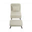 Chaise longue pliable en lin avec dossier réglable et repose-pieds amovible-116662715