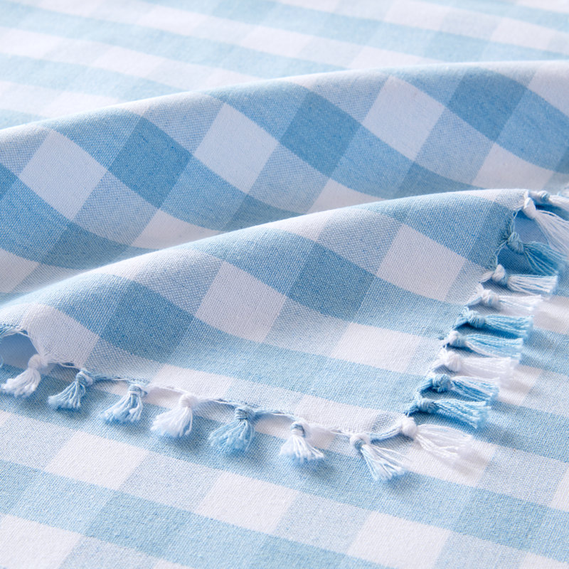 Ensemble de 4 chemins de table et serviettes de table en vichy noué
