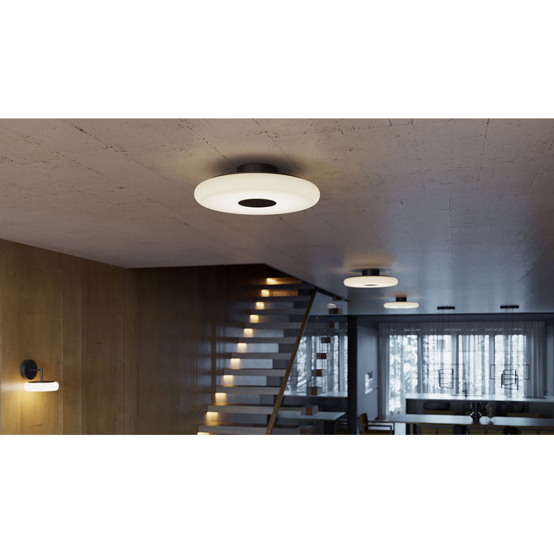 Hemby 18'' LED Semi-Flush - 30W - Black, Black