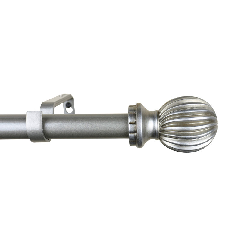 Tringle à rideaux simple réglable Claymore, l 48 po x p 6,75 po, Étain