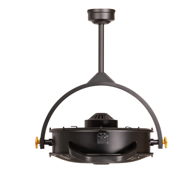 Mule 18'' Black and Yellow Garage Ceiling Fan with Remote