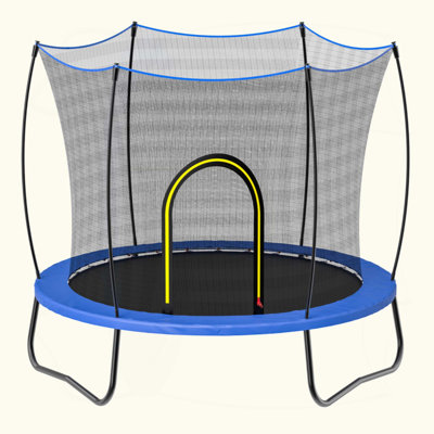 Round Trampoline With Safety Net, Galvanized Frame, And No-Gap Design For Enhanced Durability And Child Safety
