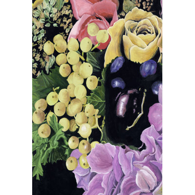 Floral on Black I by Melissa Wang - Painting