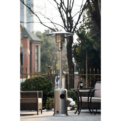 Chaufferette au gaz pour l'extérieur de 88 pouces 47 000, propane pour patio extérieur avec roues portatives et brûleur en acier inoxydable pour jardin résidentiel - fête 88 "SS