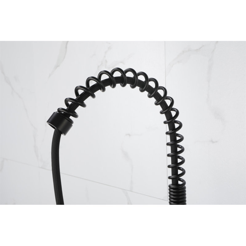 Matte Black Stainless Steel Pull-Down Kitchen Faucet