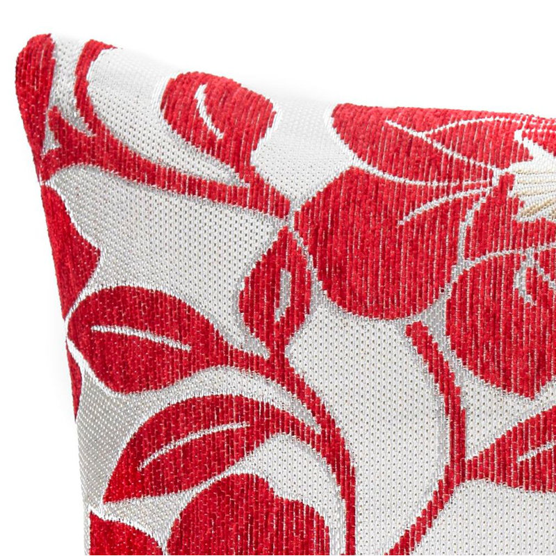 Darionne Floral Square Throw Cushion, Red, 55 x 55cm