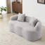 Compression courbée grise pour le bureau et la chambre à coucher, siège à 2 places avec coussins, sans assemblage, attrayante polyvalente, petits espaces de vie en éponge à haute densité, accoudoir rond de canapé, support confortable-1645109263