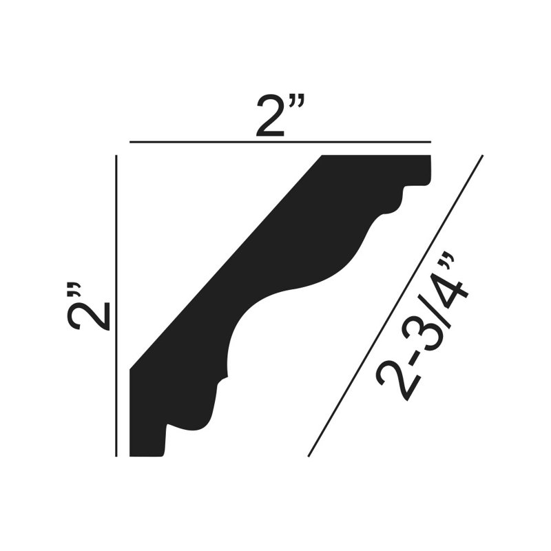 6-inch Primed Polyurethane Crown Moulding Sample