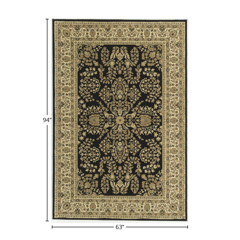 Gloucester Gilded Loom Oriental Black Area Rug, Runner 2'3" x 7'1
