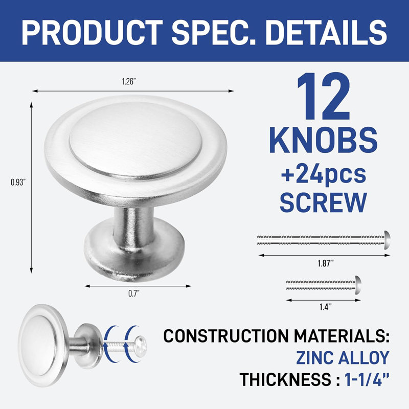 Hall & Closet Brushed Nickel Round