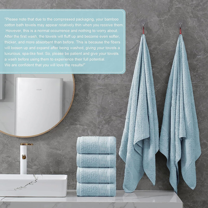 Dylynn Cotton Blend Bath Towel, Blue