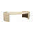 Coffee Table with Travertine Top and Light Wood Base, Living Room Table with Organic Modern Design, 57"