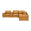 Canapé modulaire à large accoudoirs en cuir assorti