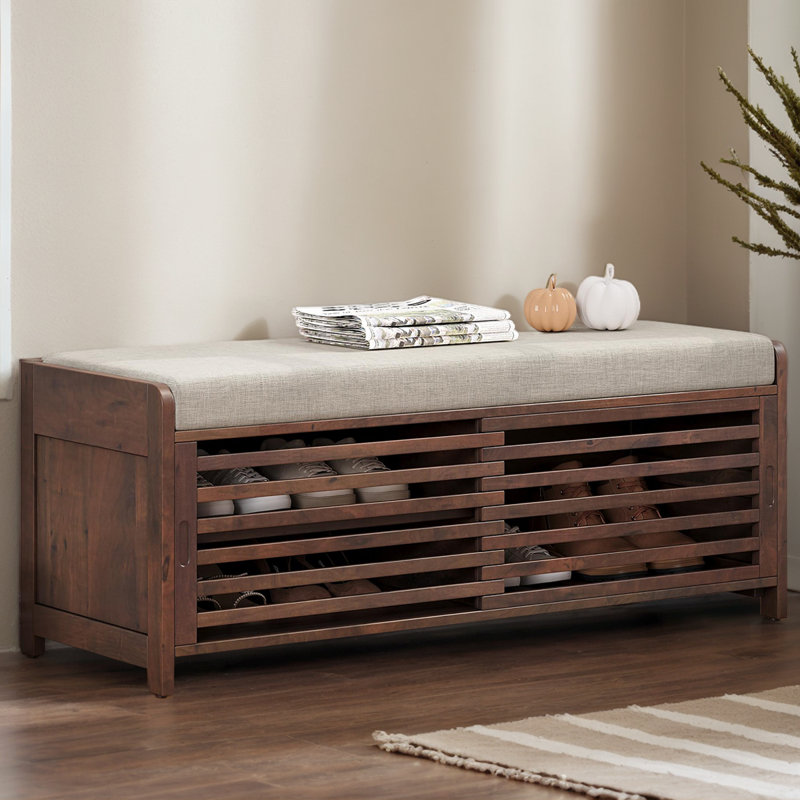 Upholstered Storage Bench, Espresso