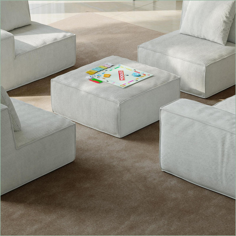 Canapé modulaire pour repose-pieds modulaire extra long de 118 pouces pour les salons / appartements | Crème | Mousse