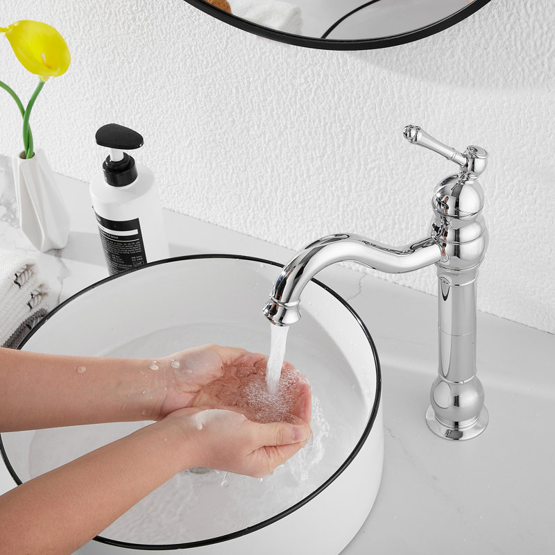 Vessel Sink Faucet Single-handle Bathroom Faucet with Drain Assembly, Polished Chrome