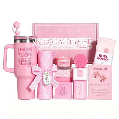 Pink Rose Themed Self-Care Gift Bundle