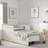 Upholstered Daybed With 2 Storage Drawers And Adjustable Side Rail-235993131