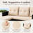 3 Piece Outdoor Sectional Patio Sofa, All-Weather Black Wicker Furniture Set With Glass Table And Cushions-1436236083
