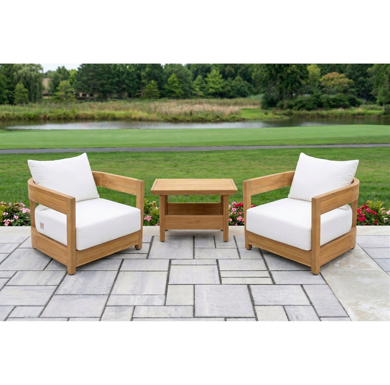 Everlee 2-Person Sunbrella® Patio Seating Group, White
