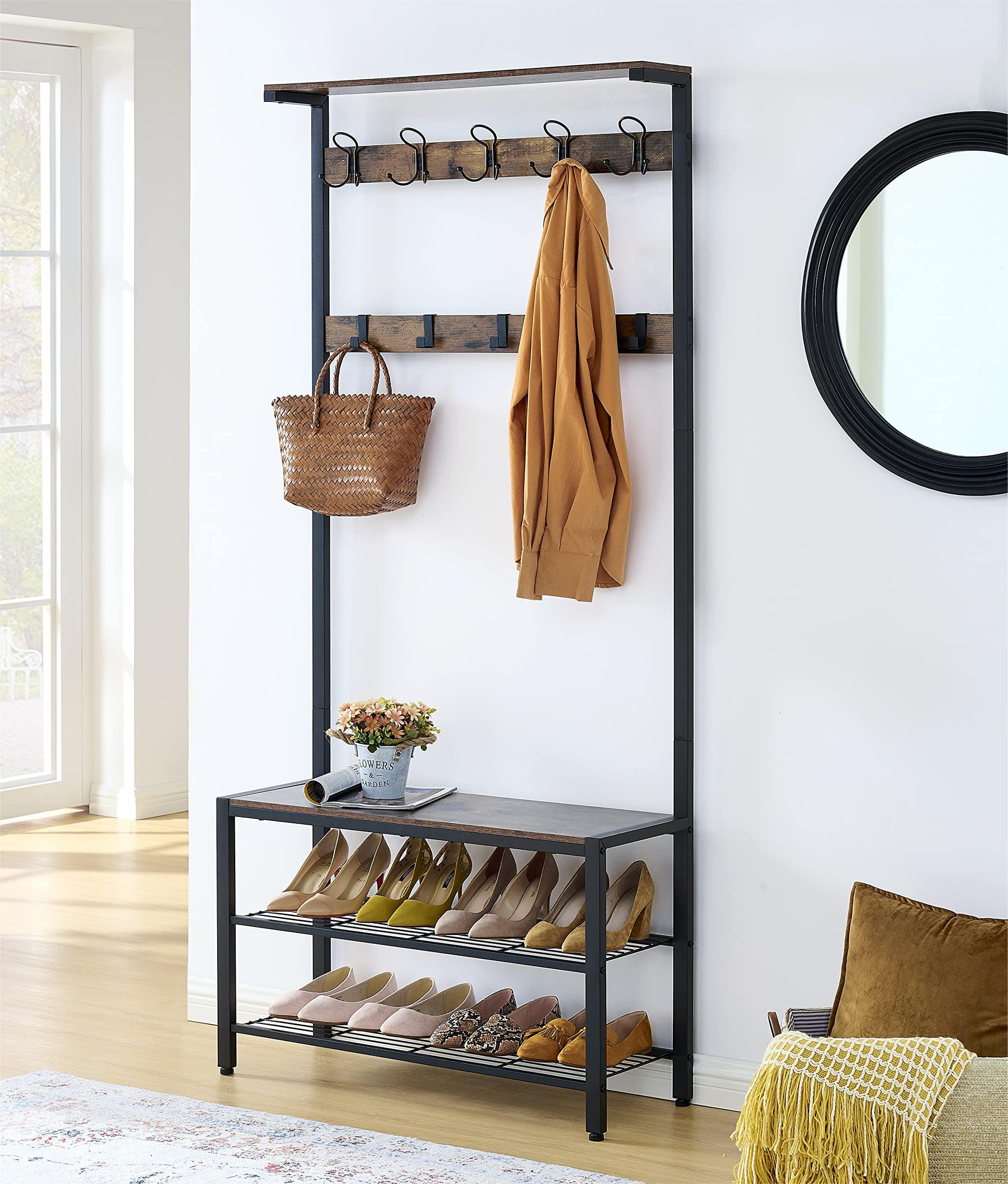 17 Stories Hall Tree 33.1'' Wide with Shoe Storage | Wayfair