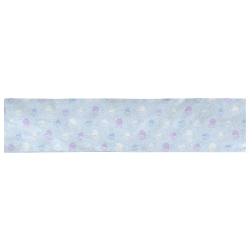 Chemin de table géométrique avicia, 72 po x 16 po, Bleu / Mauve, 100 % coton