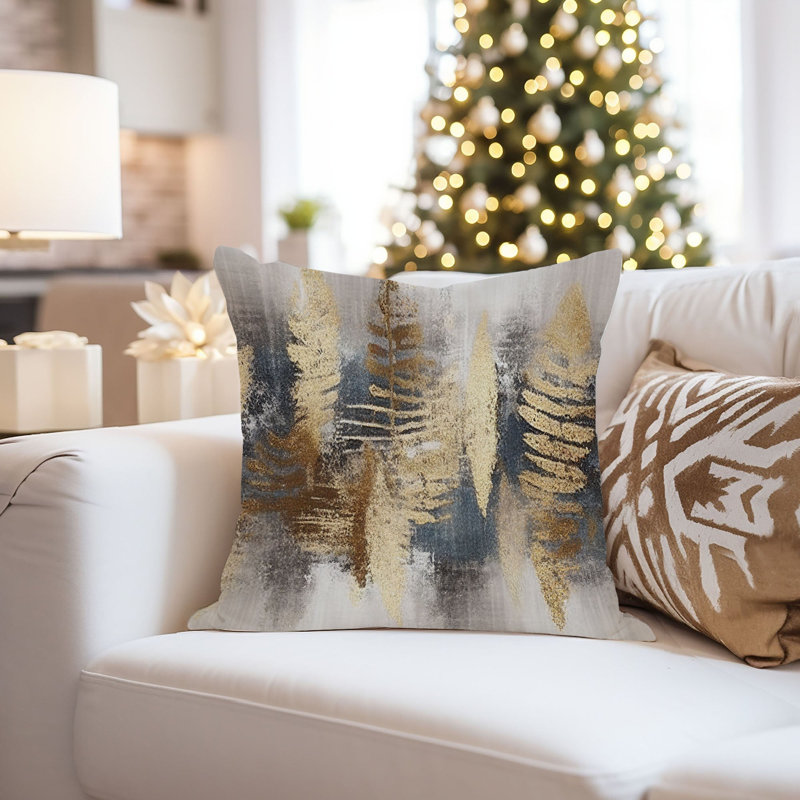 Botanical Golden Forest Trees Transitional, 20"H x 20"W