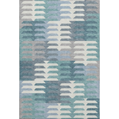 Premium Machine Washable Mayfield AMF2328 Geometric Rug