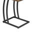 Table d'appoint rectangulaire avec base bronze industriel et plateau en muscade moderne-1234988210