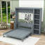 Lit escamotable avec bureau intégré et tablettes de rangement, tête de lit-302136139-302136142