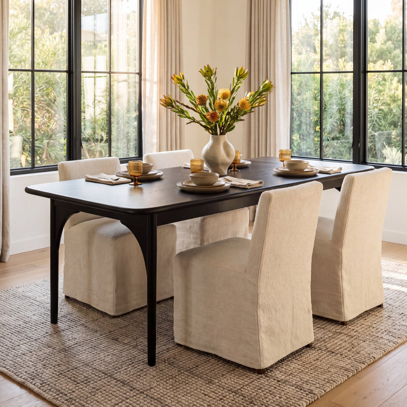 Umbria Oak Dining Table, Charcoal