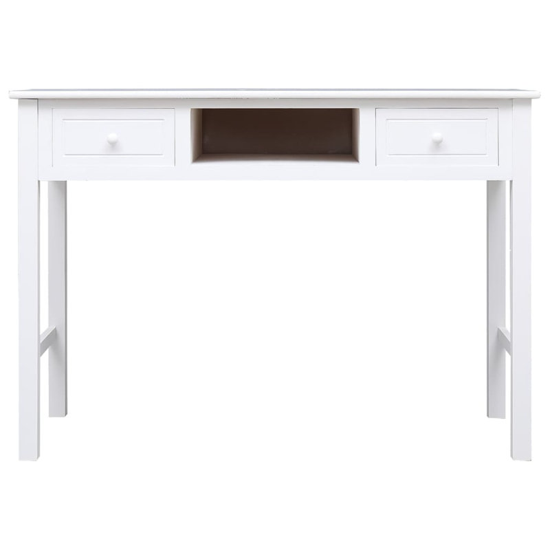Ro Solid Wood Writing Desk, White