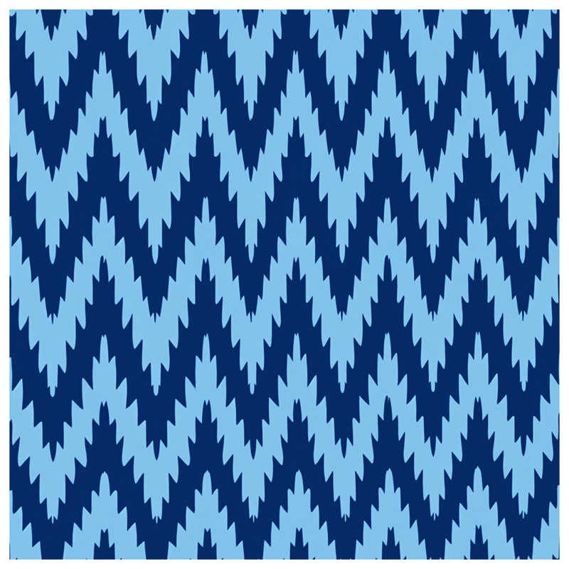 Blue Zigzag Pattern Blankets, 50in W x 60in H