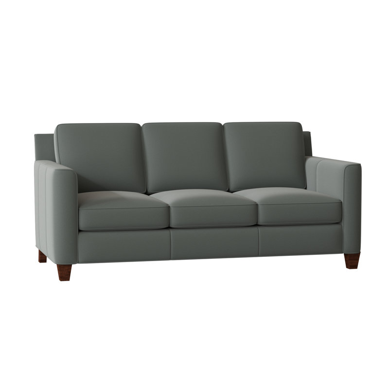Yorba Leather Sofa, Anilina Hunter Genuine Leather, Mahogany