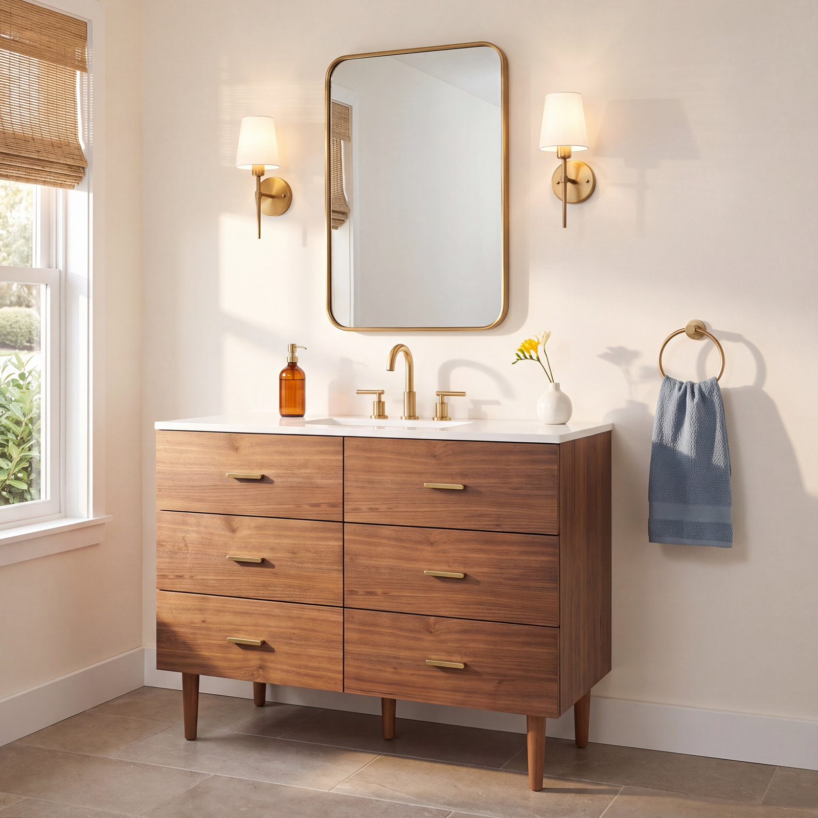 Dondi 42" Walnut Single Bathroom Vanity
