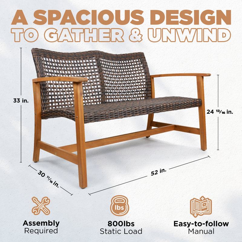  Ayanle 52'' Outdoor Patio Loveseat